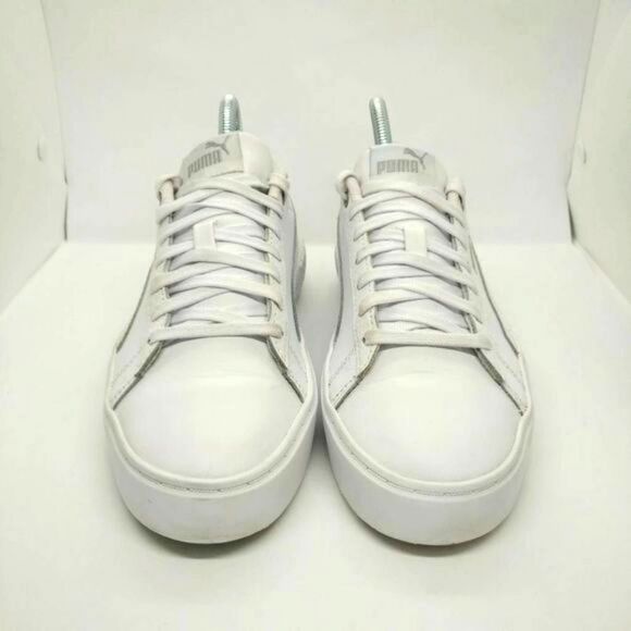 Puma Smash Platform V2 Fashion Sneakers Womens Size 8 White Casual Classic Shoes - Picture 3 of 8